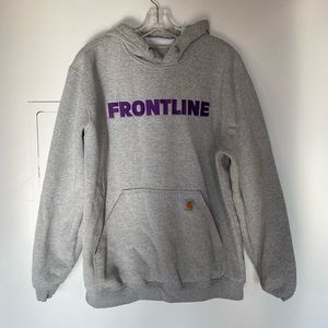 Grey frontline carhartt hoodie